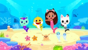 Read more about the article Child Shark, Gabby’s Dollhouse Characters Come Collectively for New Anniversary Music Video
